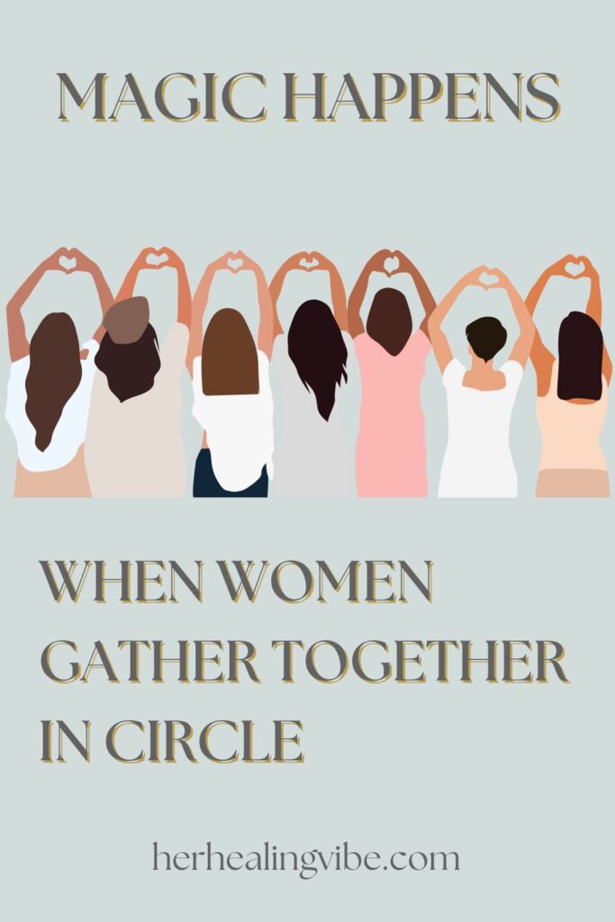 women gather in circle